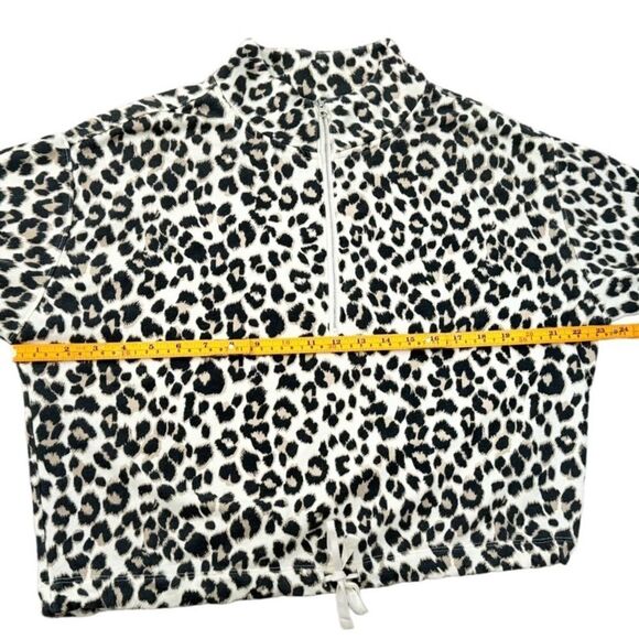 Old Navy Mock Neck Half Zip Leopard Print Drawstring Hem Pullover Sweatshirt. XS - Picture 3 of 6